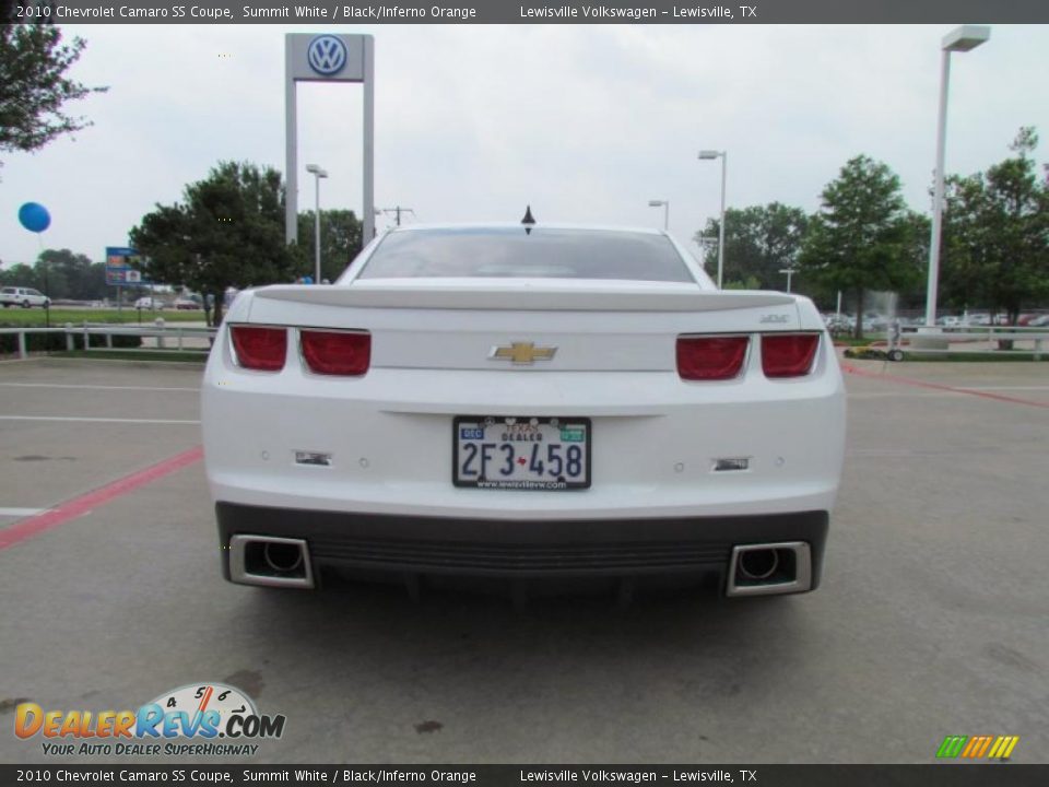 2010 Chevrolet Camaro SS Coupe Summit White / Black/Inferno Orange Photo #4