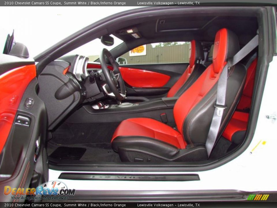 Black/Inferno Orange Interior - 2010 Chevrolet Camaro SS Coupe Photo #9