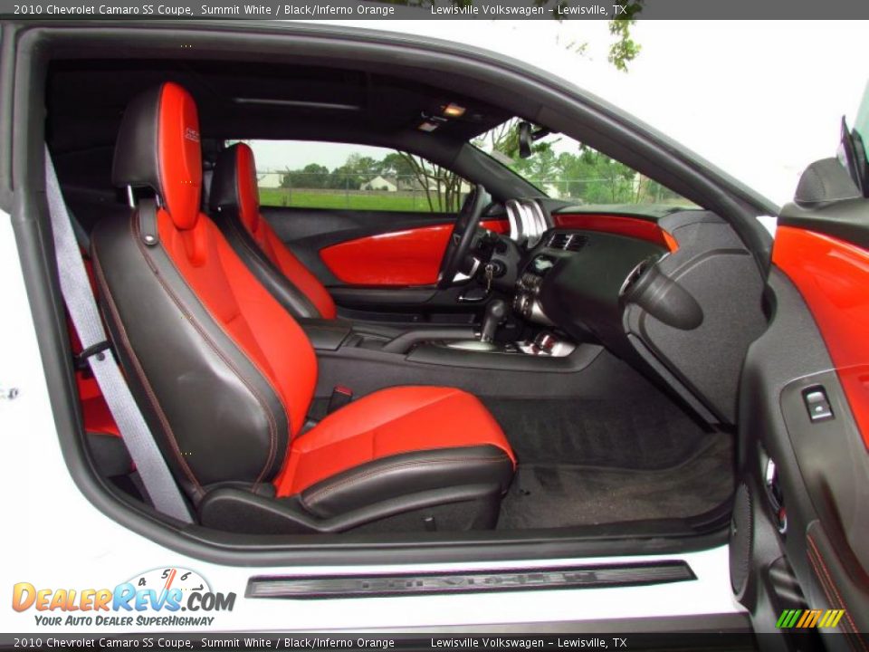 Black/Inferno Orange Interior - 2010 Chevrolet Camaro SS Coupe Photo #10