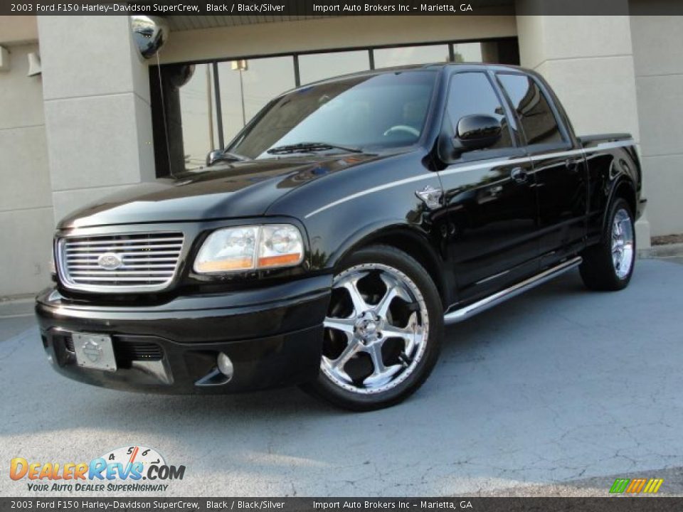 2003 Ford F150 Harley-Davidson SuperCrew Black / Black/Silver Photo #1