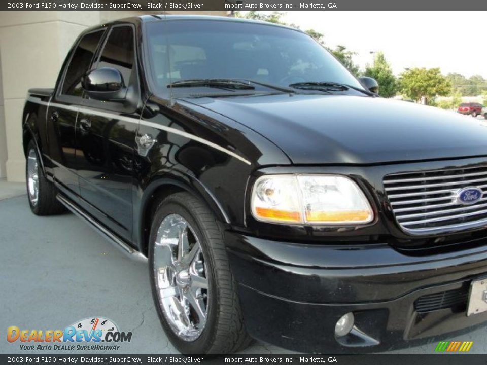 2003 Ford F150 Harley-Davidson SuperCrew Black / Black/Silver Photo #3