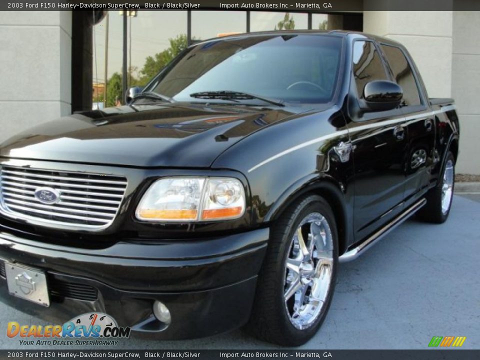 2003 Ford F150 Harley-Davidson SuperCrew Black / Black/Silver Photo #4