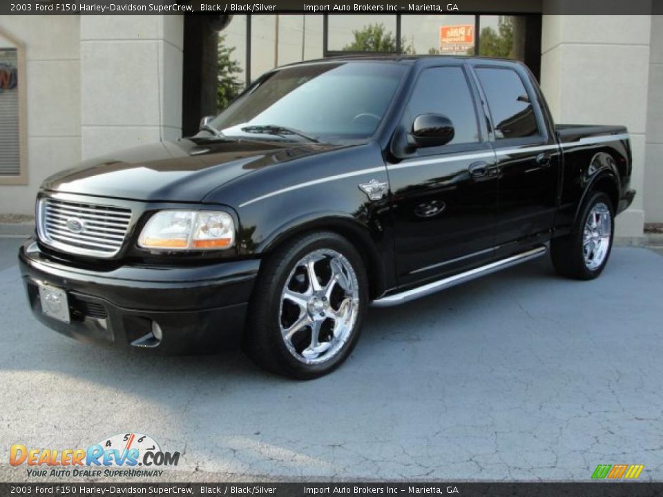 2003 Ford F150 Harley-Davidson SuperCrew Black / Black/Silver Photo #6