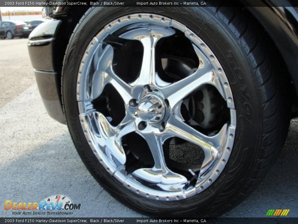 2003 Ford F150 Harley-Davidson SuperCrew Black / Black/Silver Photo #8