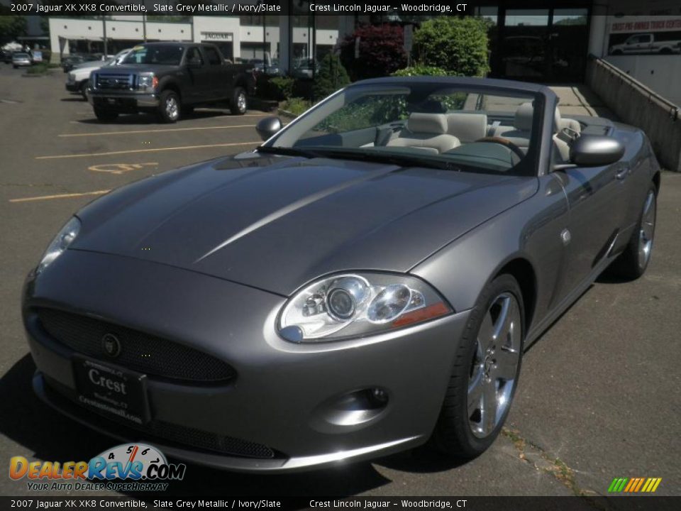 2007 Jaguar XK XK8 Convertible Slate Grey Metallic / Ivory/Slate Photo #7