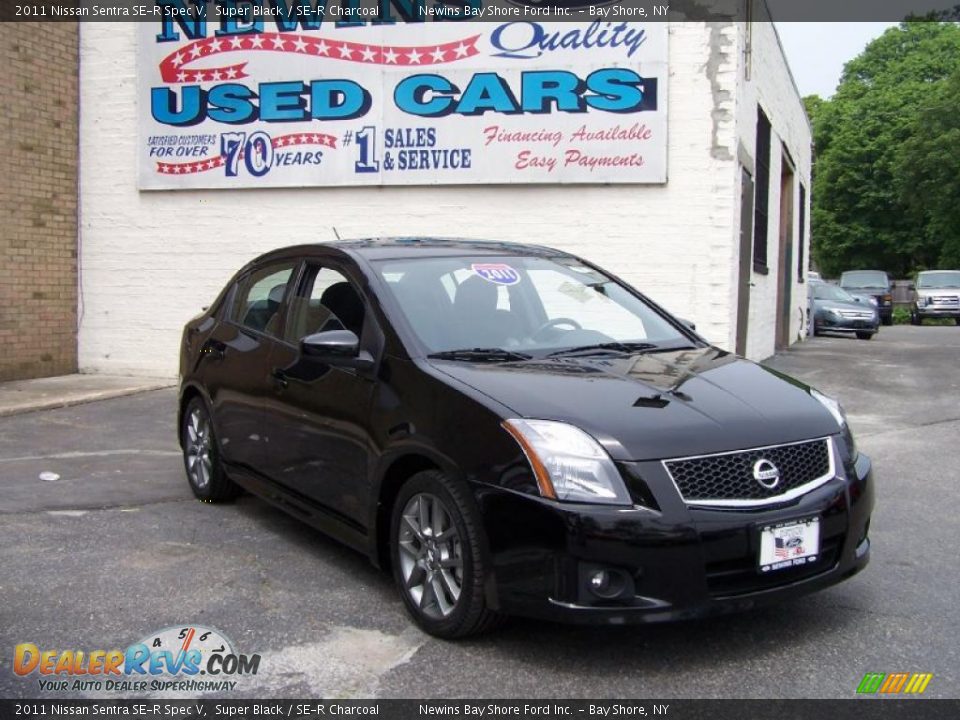 2011 Nissan Sentra SE-R Spec V Super Black / SE-R Charcoal Photo #7