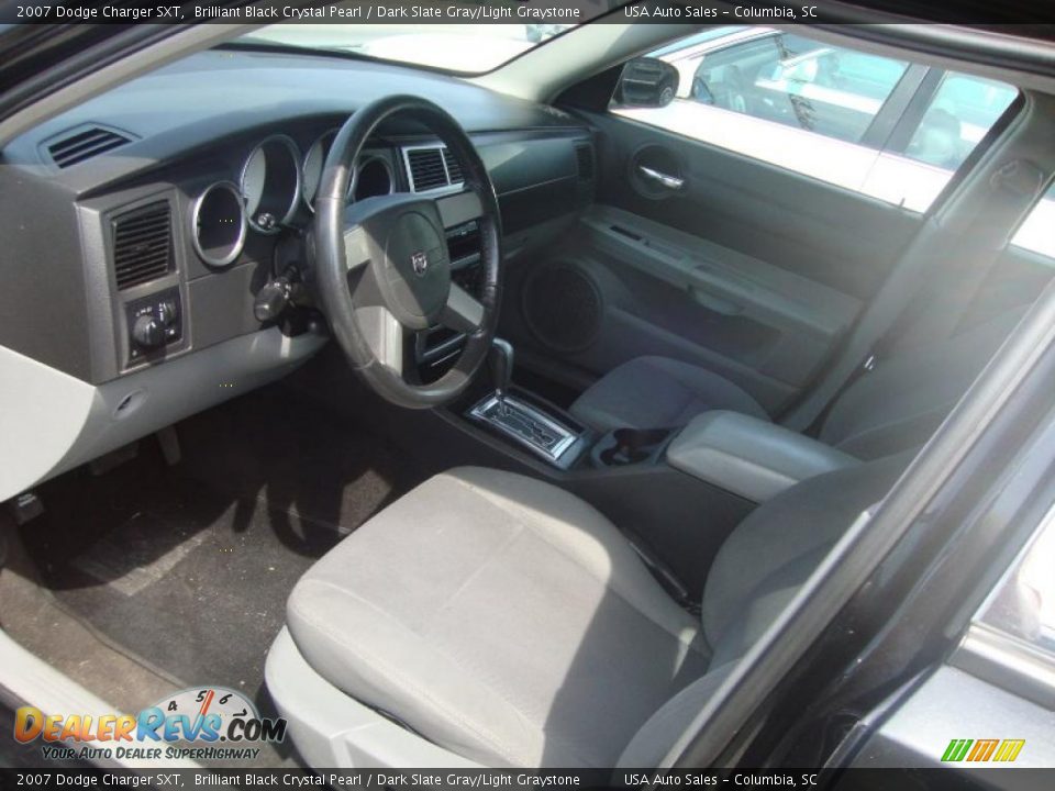 2007 Dodge Charger SXT Brilliant Black Crystal Pearl / Dark Slate Gray/Light Graystone Photo #8