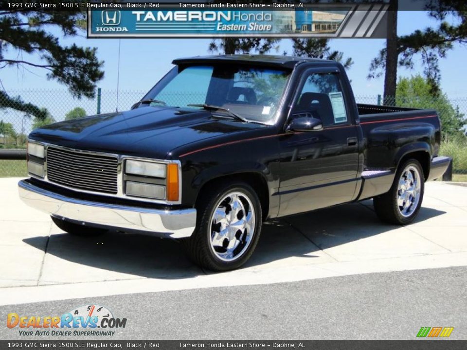1993 GMC Sierra 1500 SLE Regular Cab Black / Red Photo #1