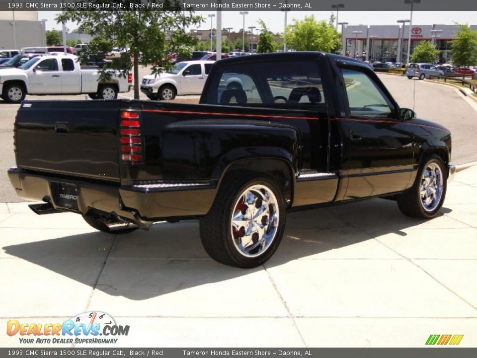 1993 GMC Sierra 1500 SLE Regular Cab Black / Red Photo #5