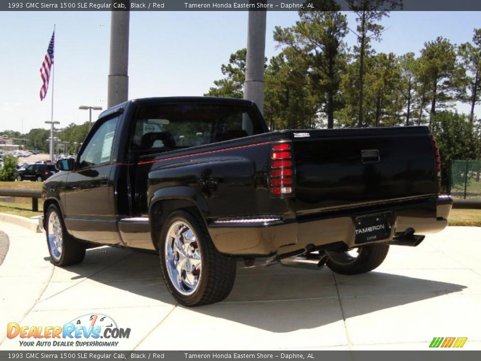 1993 GMC Sierra 1500 SLE Regular Cab Black / Red Photo #6