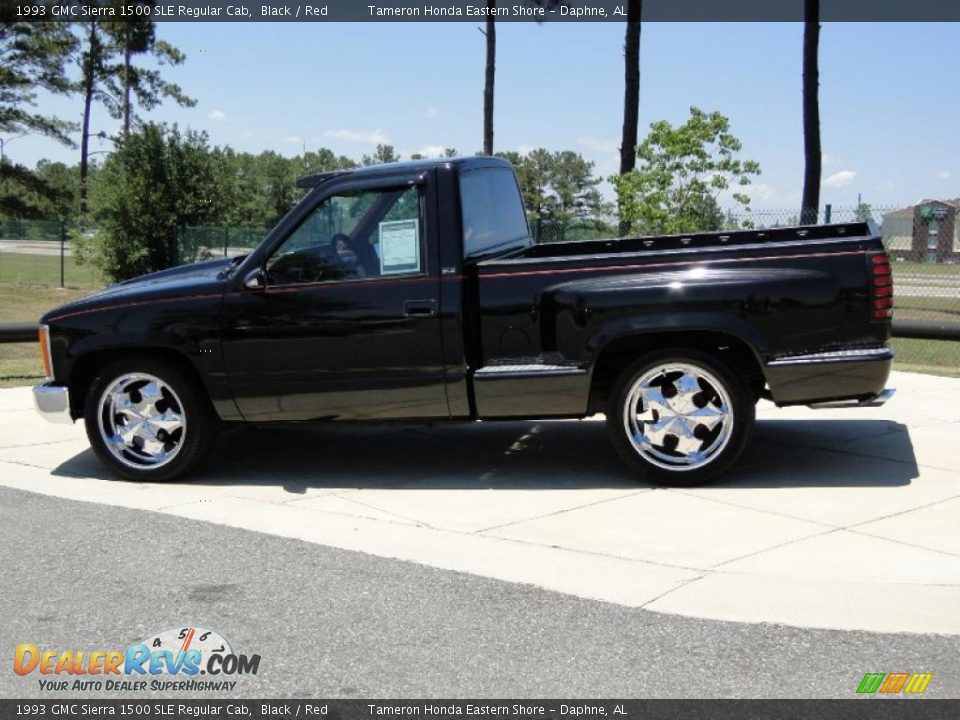 1993 GMC Sierra 1500 SLE Regular Cab Black / Red Photo #7