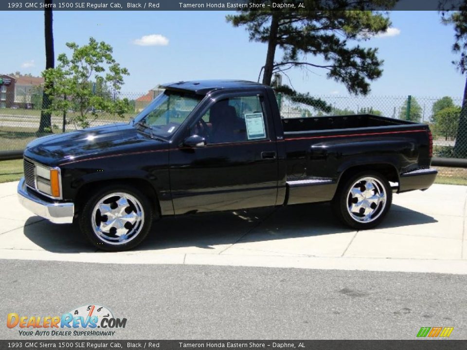 1993 GMC Sierra 1500 SLE Regular Cab Black / Red Photo #8