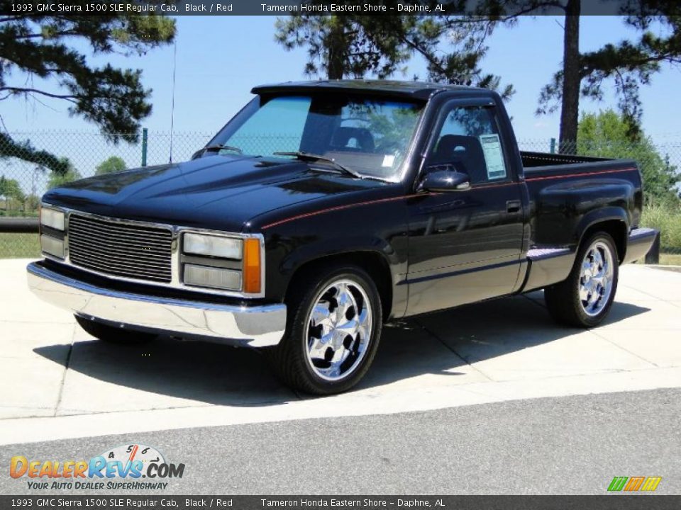 1993 GMC Sierra 1500 SLE Regular Cab Black / Red Photo #10