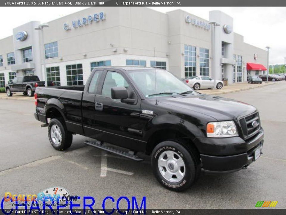 2004 Ford F150 STX Regular Cab 4x4 Black / Dark Flint Photo #1