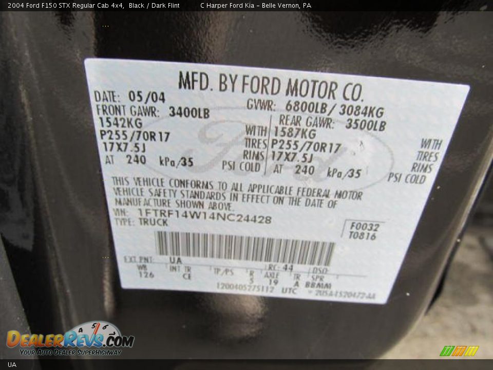 Ford Color Code UA Black