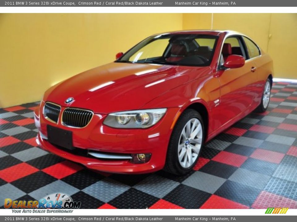2011 BMW 3 Series 328i xDrive Coupe Crimson Red / Coral Red/Black Dakota Leather Photo #2