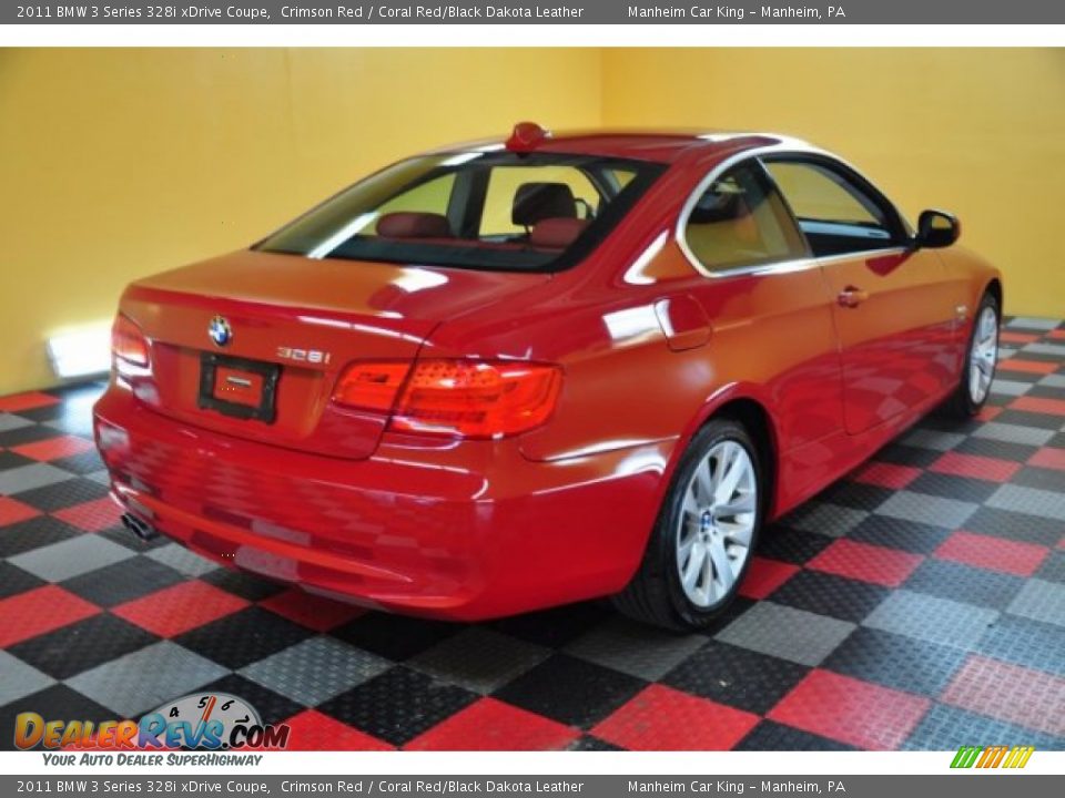 2011 BMW 3 Series 328i xDrive Coupe Crimson Red / Coral Red/Black Dakota Leather Photo #4