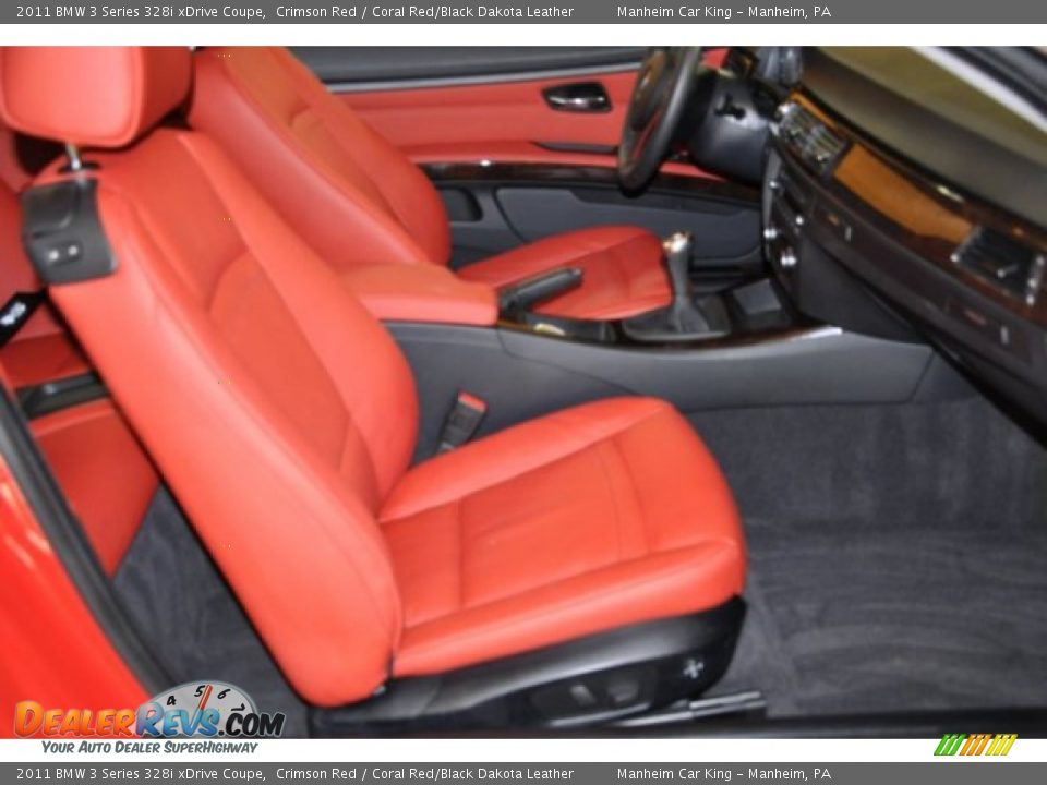 2011 BMW 3 Series 328i xDrive Coupe Crimson Red / Coral Red/Black Dakota Leather Photo #14