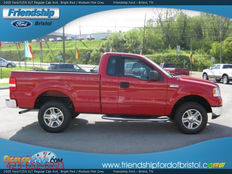 2005 Ford F150 XLT Regular Cab 4x4 Bright Red / Medium Flint Grey Photo #5