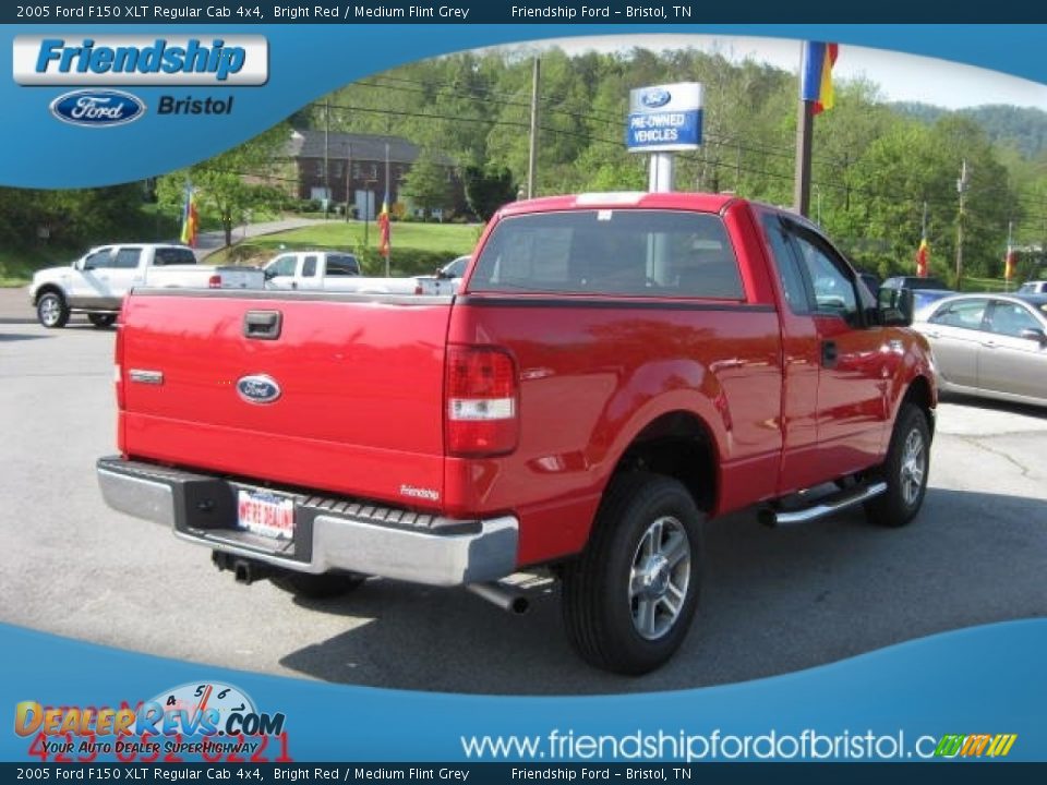 2005 Ford F150 XLT Regular Cab 4x4 Bright Red / Medium Flint Grey Photo #6