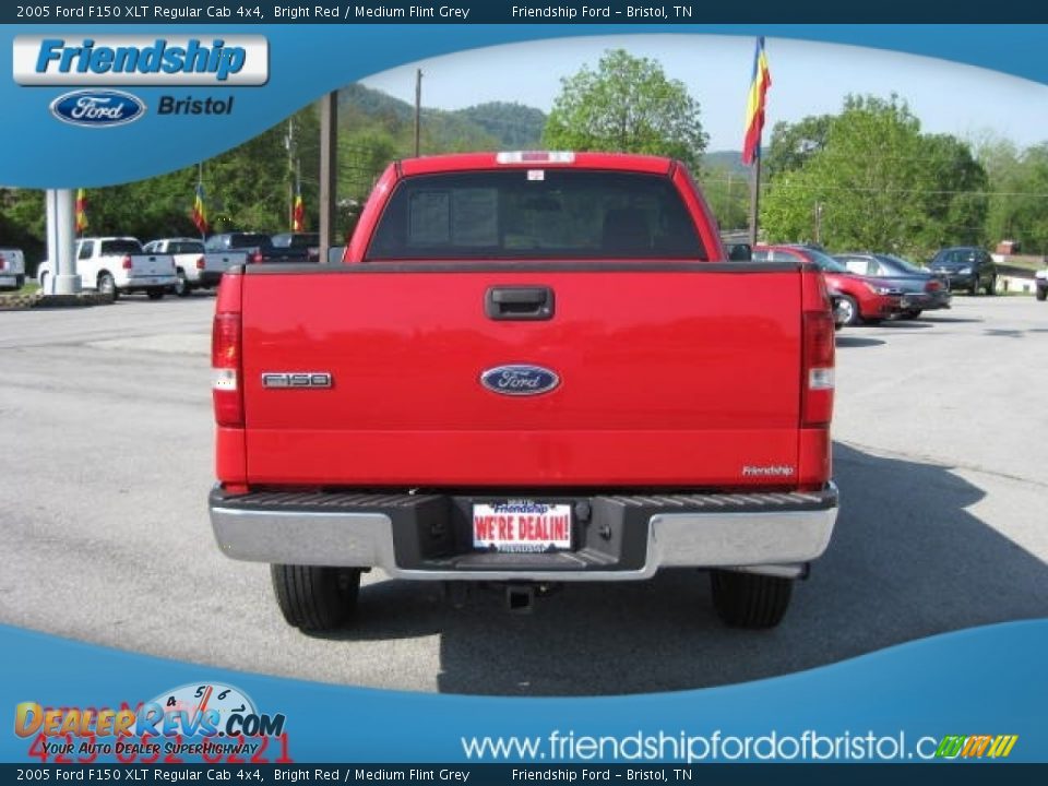 2005 Ford F150 XLT Regular Cab 4x4 Bright Red / Medium Flint Grey Photo #7