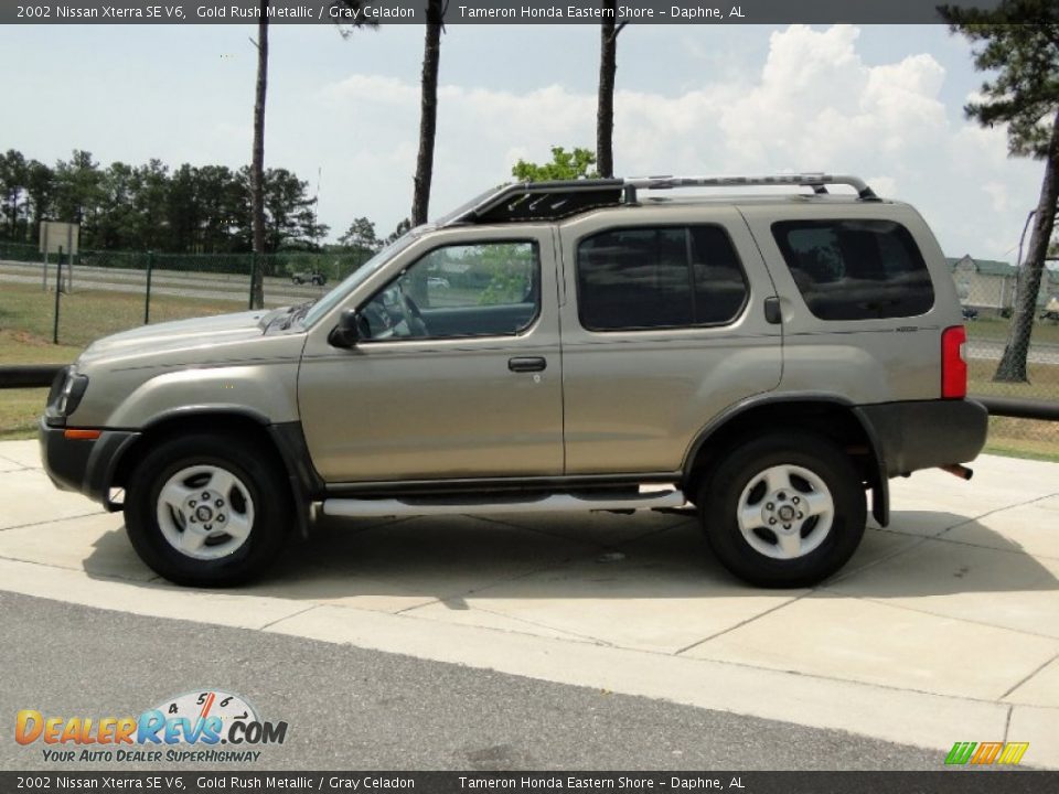 2002 Nissan Xterra SE V6 Gold Rush Metallic / Gray Celadon Photo #7