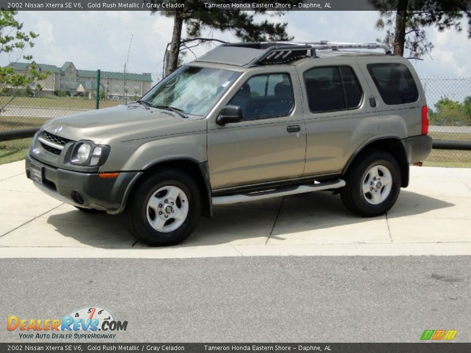2002 Nissan Xterra SE V6 Gold Rush Metallic / Gray Celadon Photo #9