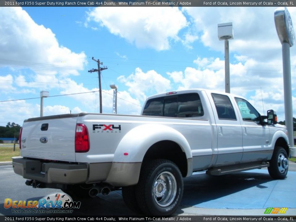 2011 Ford F350 Super Duty King Ranch Crew Cab 4x4 Dually White Platinum Tri-Coat Metallic / Adobe Photo #3