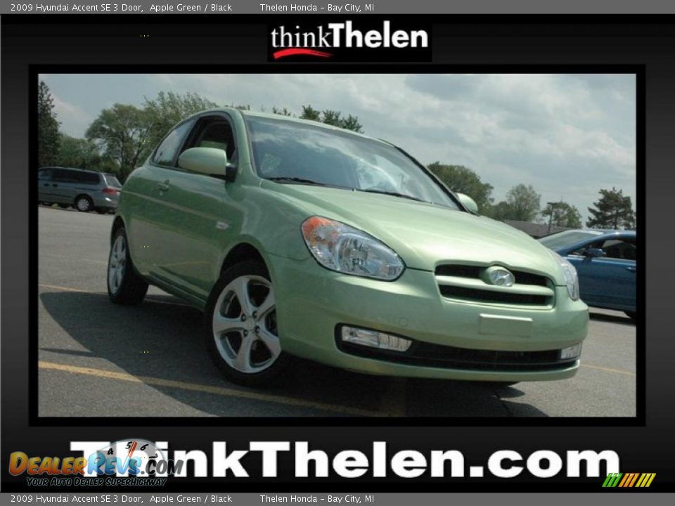 2009 Hyundai Accent SE 3 Door Apple Green / Black Photo #1
