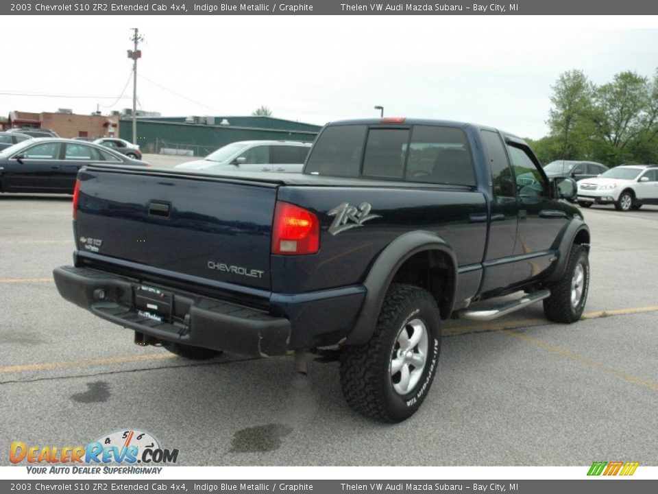 2003 Chevrolet S10 ZR2 Extended Cab 4x4 Indigo Blue Metallic / Graphite Photo #4