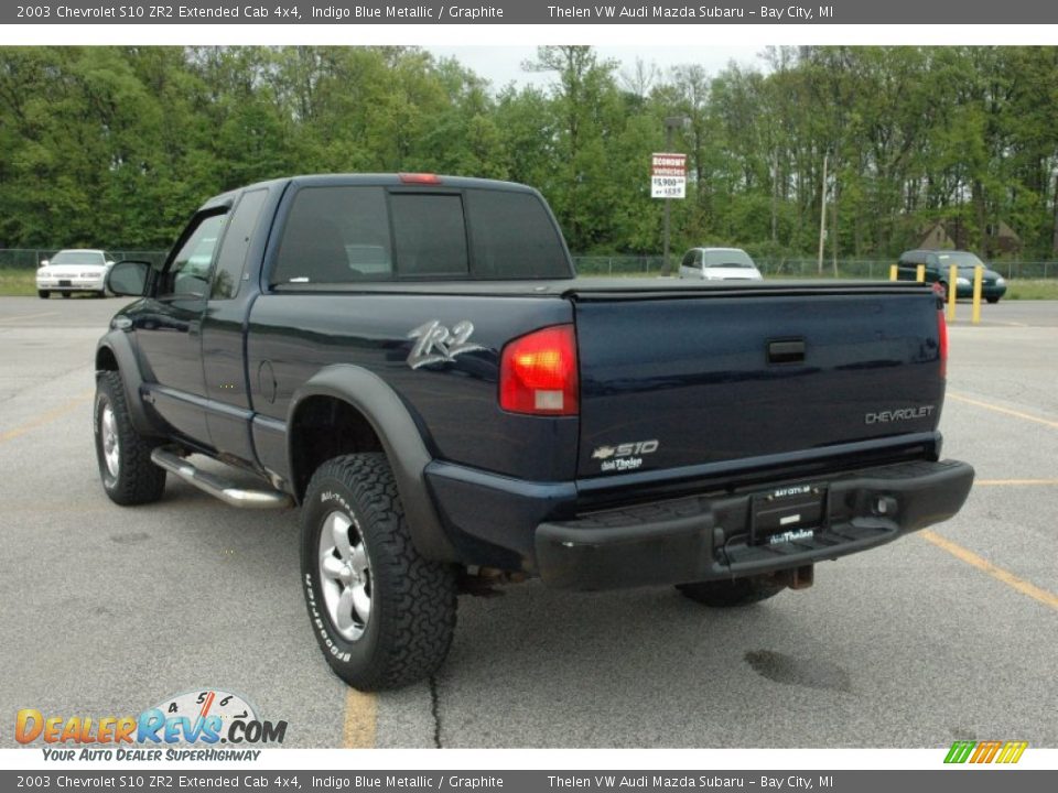 2003 Chevrolet S10 ZR2 Extended Cab 4x4 Indigo Blue Metallic / Graphite Photo #6