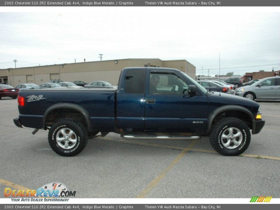 2003 Chevrolet S10 ZR2 Extended Cab 4x4 Indigo Blue Metallic / Graphite Photo #13