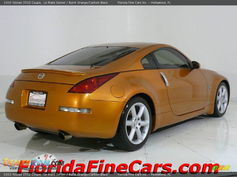 2003 Nissan 350Z Coupe Le Mans Sunset / Burnt Orange/Carbon Black Photo #2