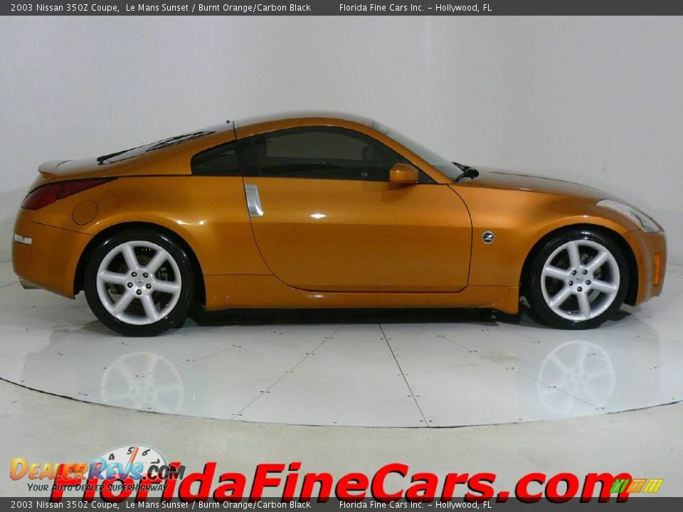 2003 Nissan 350Z Coupe Le Mans Sunset / Burnt Orange/Carbon Black Photo #4