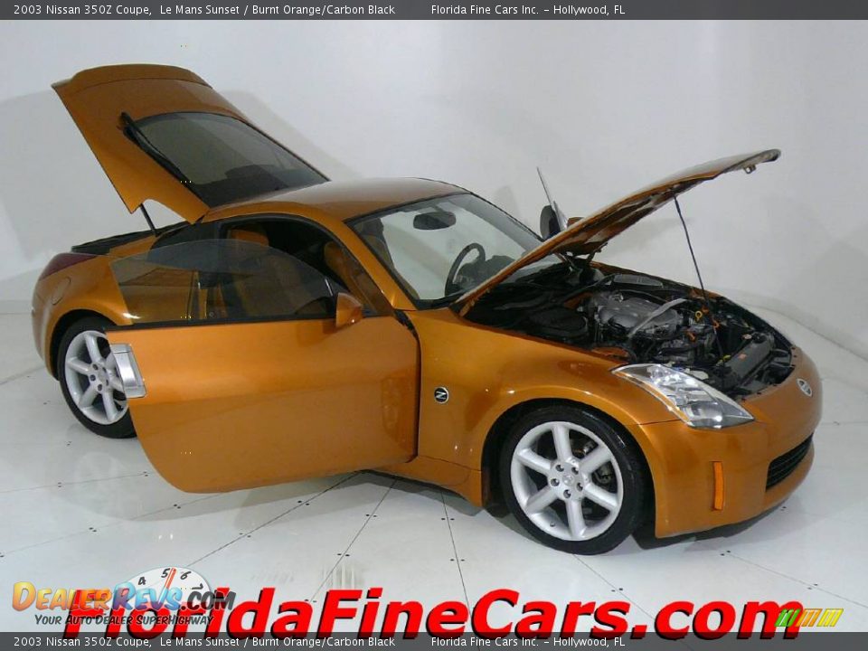 2003 Nissan 350Z Coupe Le Mans Sunset / Burnt Orange/Carbon Black Photo #7