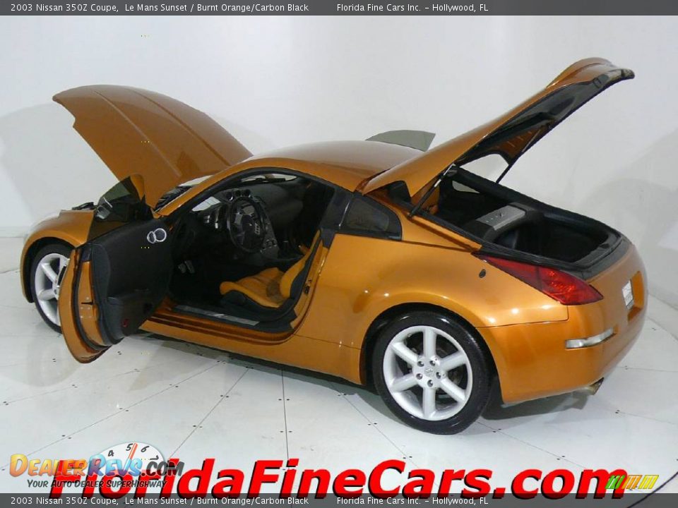 2003 Nissan 350Z Coupe Le Mans Sunset / Burnt Orange/Carbon Black Photo #8