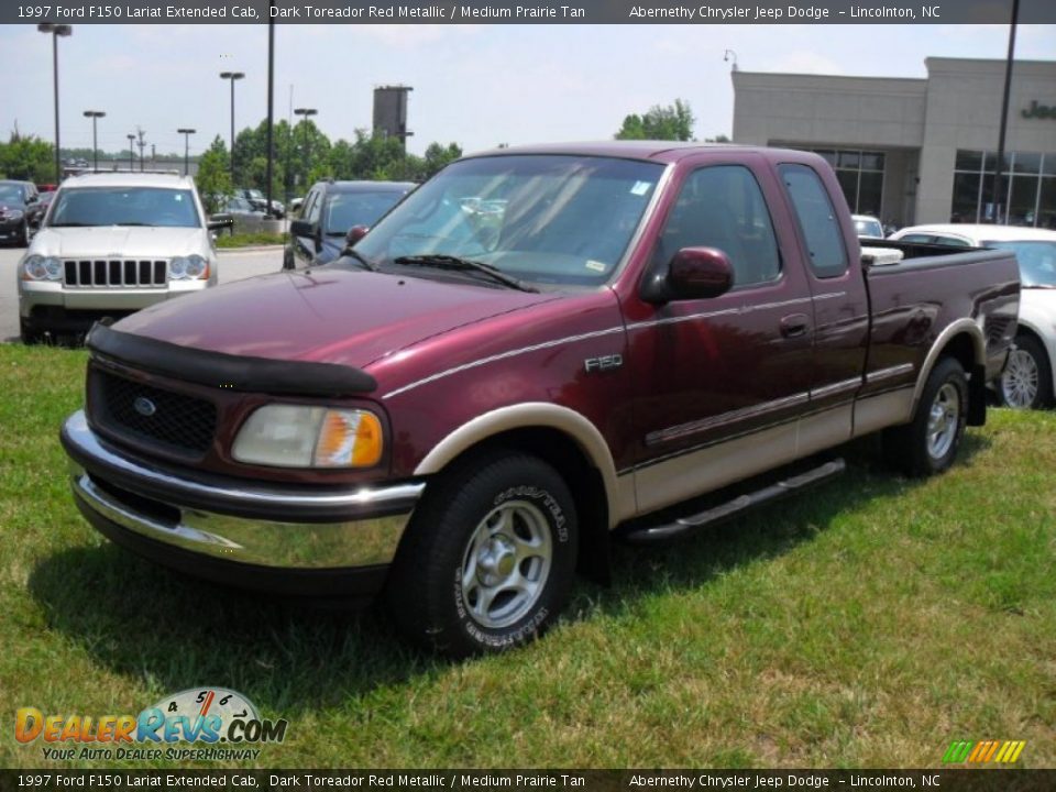 1997 Ford F150 Lariat Extended Cab Dark Toreador Red Metallic / Medium Prairie Tan Photo #1
