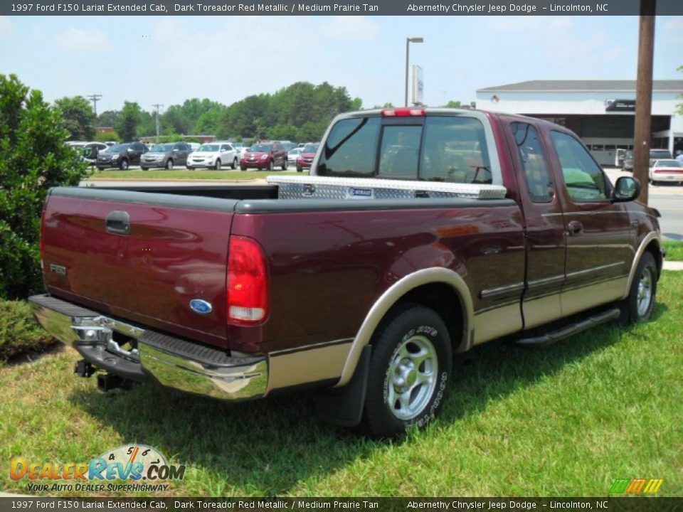 1997 Ford F150 Lariat Extended Cab Dark Toreador Red Metallic / Medium Prairie Tan Photo #3