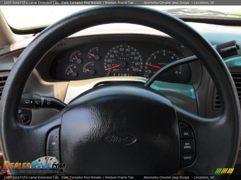 1997 Ford F150 Lariat Extended Cab Dark Toreador Red Metallic / Medium Prairie Tan Photo #11