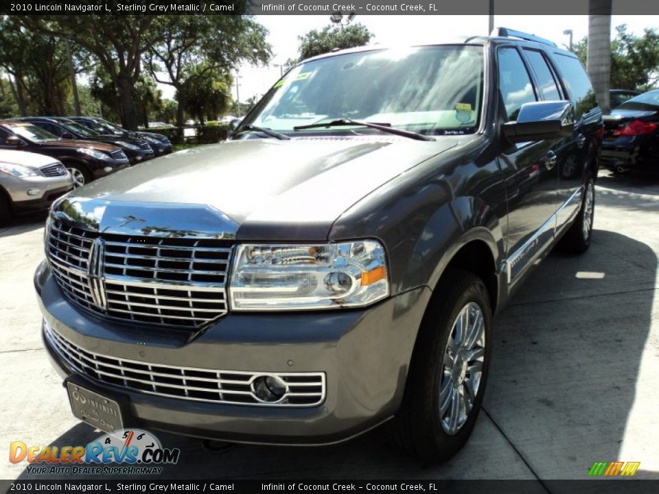 2010 Lincoln Navigator L Sterling Grey Metallic / Camel Photo #14