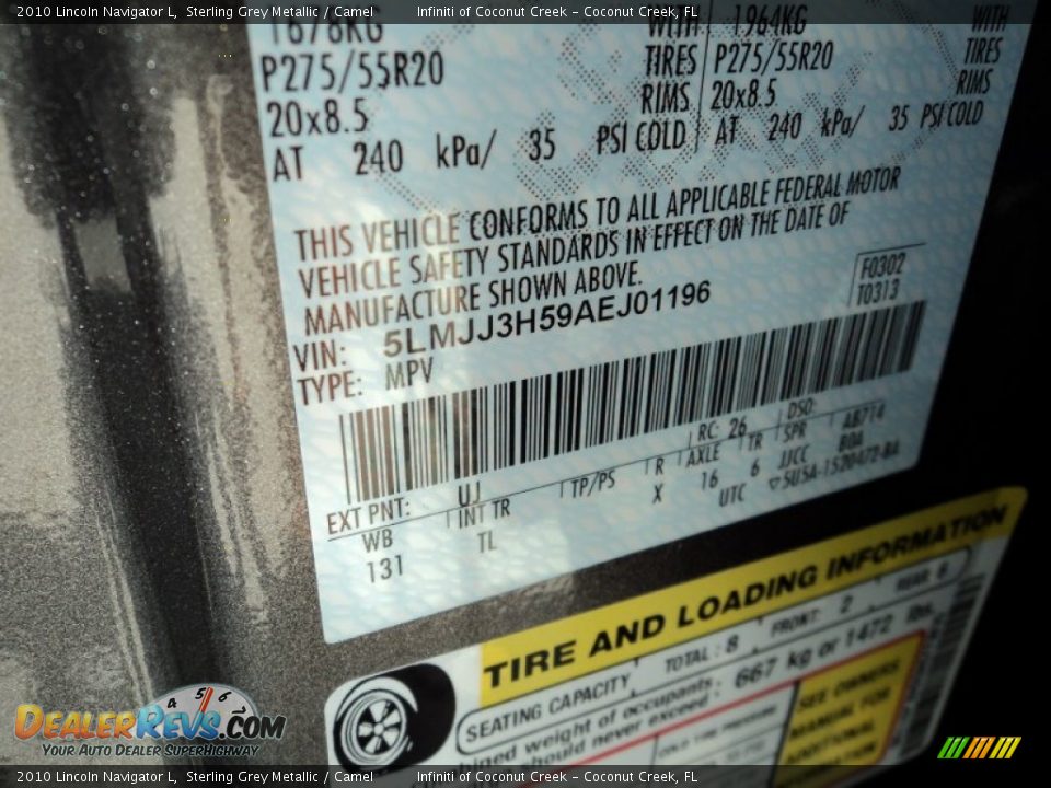 2010 Lincoln Navigator L Sterling Grey Metallic / Camel Photo #34