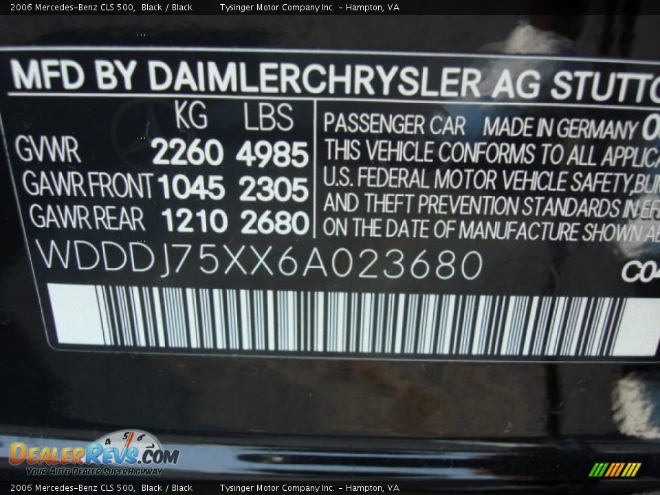 2006 Mercedes-Benz CLS 500 Black / Black Photo #25