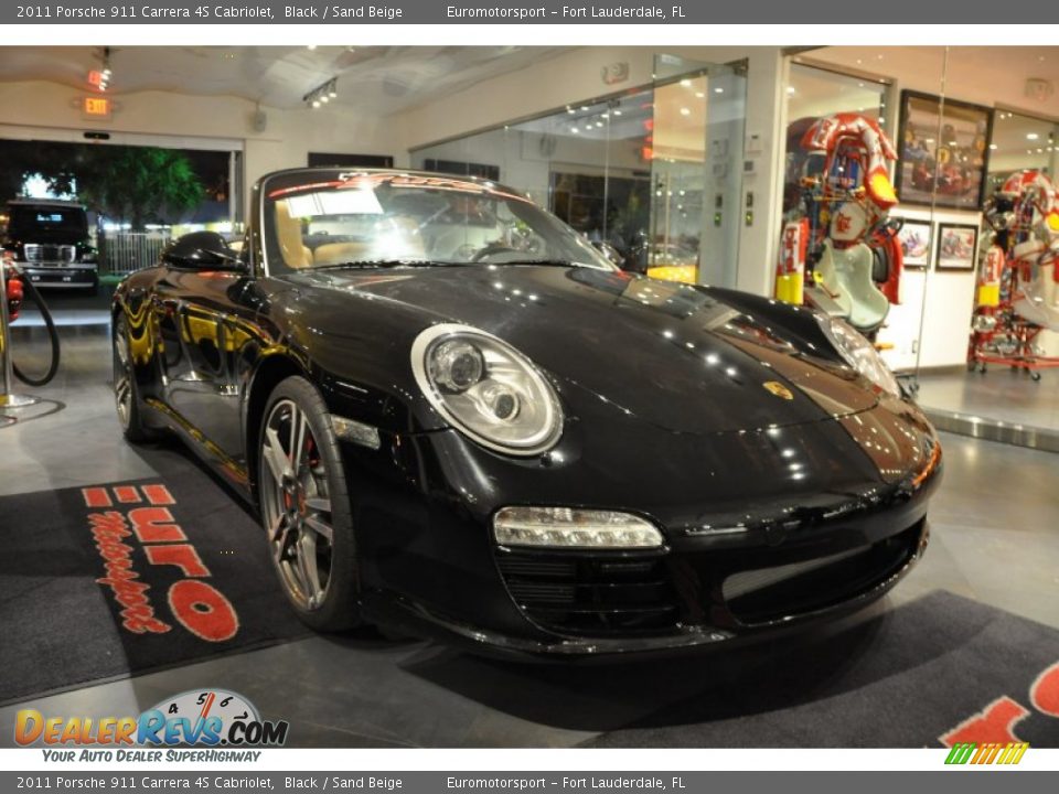 2011 Porsche 911 Carrera 4S Cabriolet Black / Sand Beige Photo #1