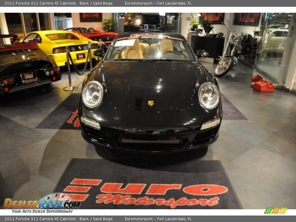 2011 Porsche 911 Carrera 4S Cabriolet Black / Sand Beige Photo #2
