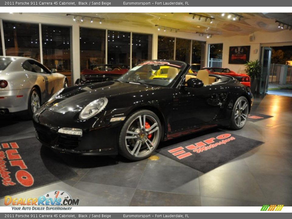 2011 Porsche 911 Carrera 4S Cabriolet Black / Sand Beige Photo #3