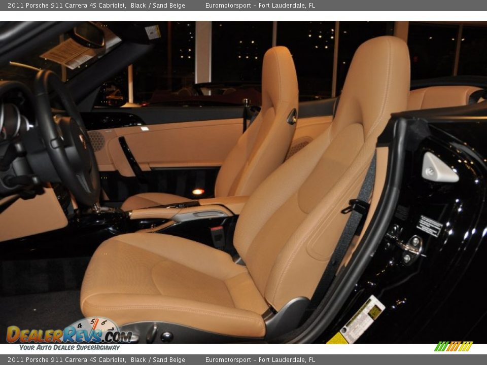 2011 Porsche 911 Carrera 4S Cabriolet Black / Sand Beige Photo #7