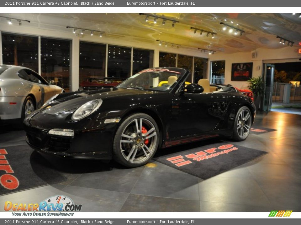 2011 Porsche 911 Carrera 4S Cabriolet Black / Sand Beige Photo #11