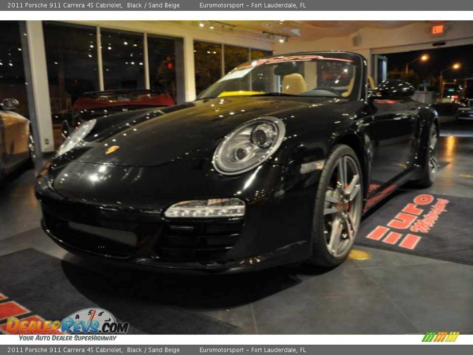 2011 Porsche 911 Carrera 4S Cabriolet Black / Sand Beige Photo #12