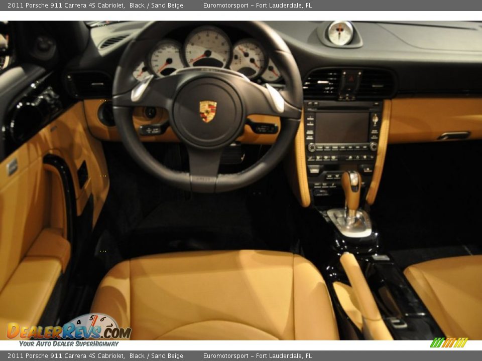 2011 Porsche 911 Carrera 4S Cabriolet Black / Sand Beige Photo #14