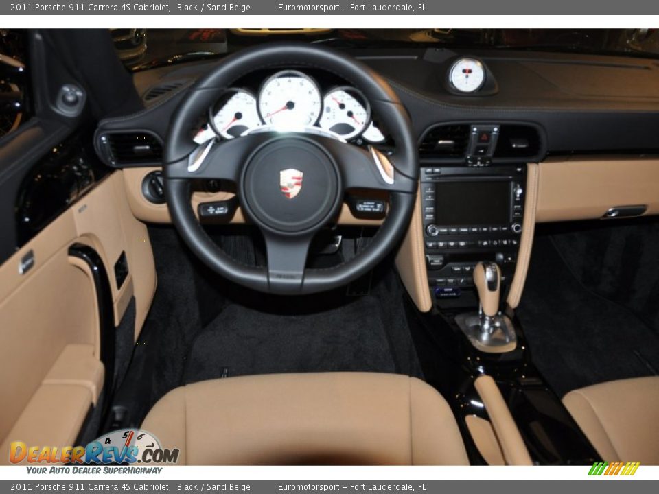 2011 Porsche 911 Carrera 4S Cabriolet Black / Sand Beige Photo #15